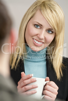 Businesswoman Drinking Coffee