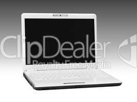 Weißer Laptop auf Grau