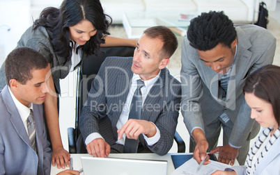 Businessteam working together in a business plan