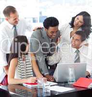 Successful business team working together in office