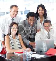 Multi-ethnic business team working together in office