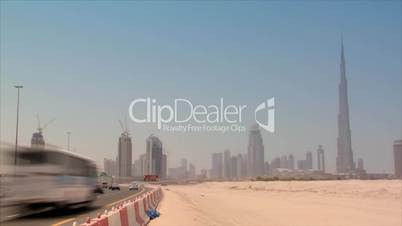 Dubai skyline time lapse burj