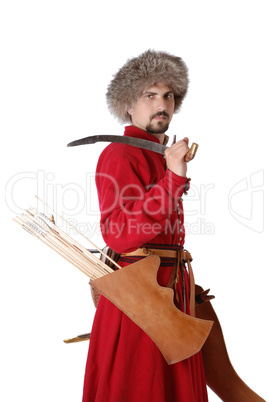 Tatar warrior with unsheathed saber.