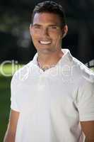 Man In White Polo Shirt