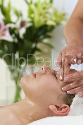 Woman Having Facial Massage