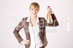 business woman with a bottle