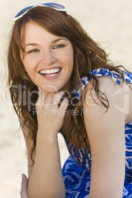 Happy Woman At The Beach