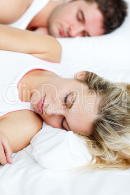 Beautiful woman sleeping with her boyfriend