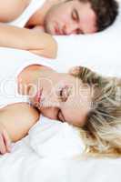 Beautiful woman sleeping with her boyfriend