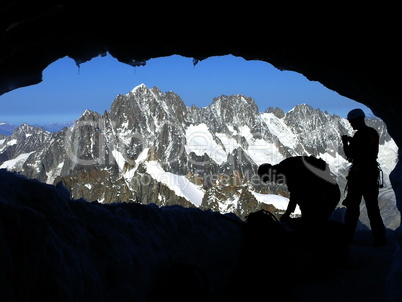 Bergsteiger bei Chamonix