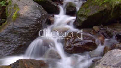time lapse water flow cascade