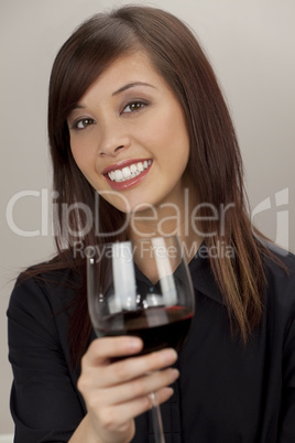 Woman with A Glass Red Wine