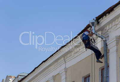 Worker on roof