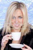 Woman with warming Drink
