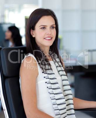 Businesswoman sitting in her workplace