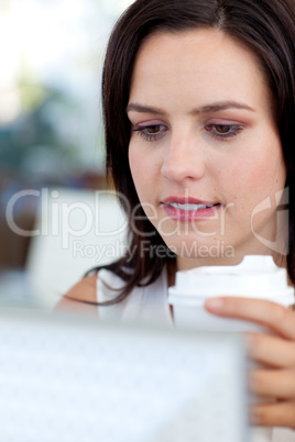 Beautiful businesswoman working in office