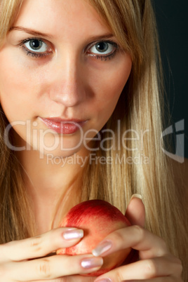 Girl with peach