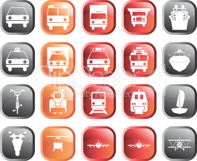 transportation icons set