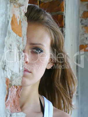 girl and a wall