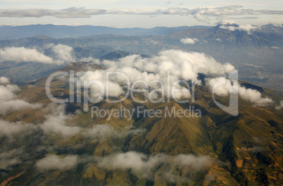 Aerial view of the Eastern Cordillera in the Ecuadorian Andes