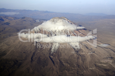 Chimborazo volcano ecuador from the air