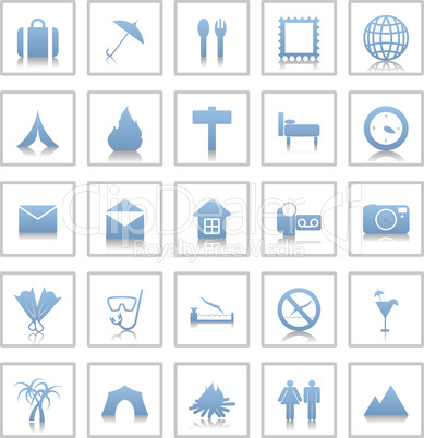 travel icons set