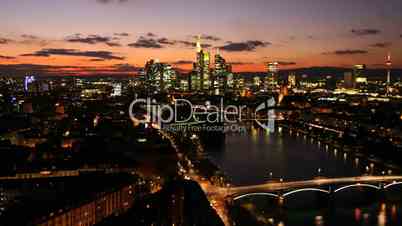 Zeitraffer Panorama der Stadt Frankfurt am Main Time Lapse