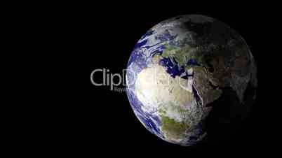 Planet Erde - Planet earth rotating on black
