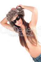 Woman in fur hat