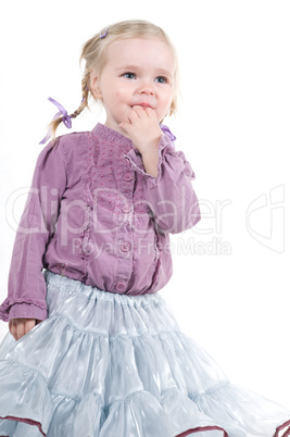 A little girl in studio