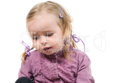 A little girl in studio