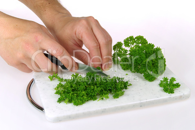 Petersilie schneiden - parsley cutting 01