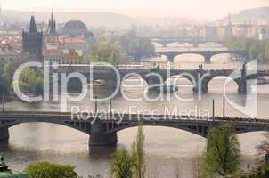 Prag Brücken von oben - Prague bridges aerial view 09