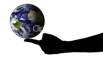 Globus auf dem Finger