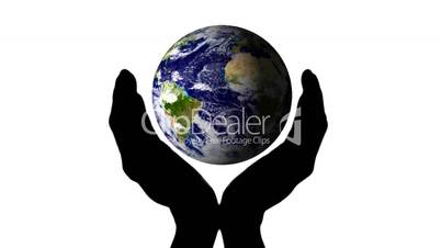 Globus und Hände