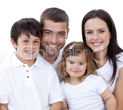 Portrait of happy family smiling