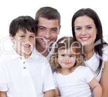 Portrait of happy family smiling