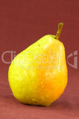 Green Pear cover with water drops..