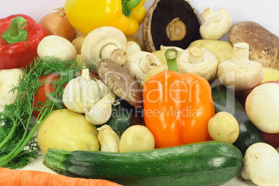 Assorted vegetables.