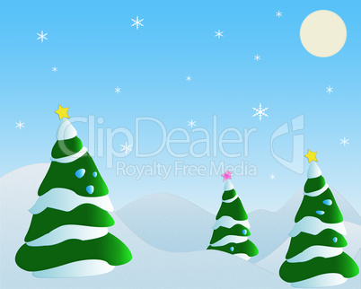 fir tree and snowflake