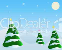 fir tree and snowflake