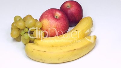 Fruit rotate apple banana grapes