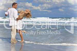 Man and Woman Couple Having Fun Dancing On A Beach