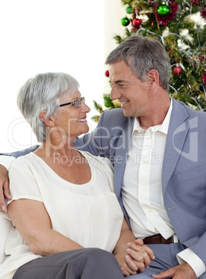 Senior couple in love in Christmas