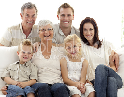 Portrait of family on sofa