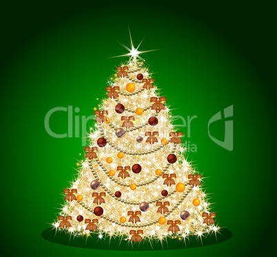 goldener Weihnachtsbaum
