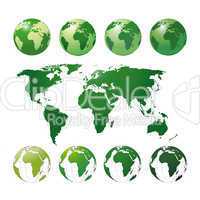 grüne Weltkugel