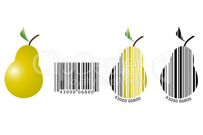 Birne dargestellt als Barcode