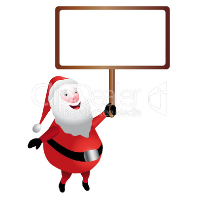 Weihnachtsmann mit Schild
