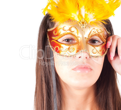 Woman in carnival mask